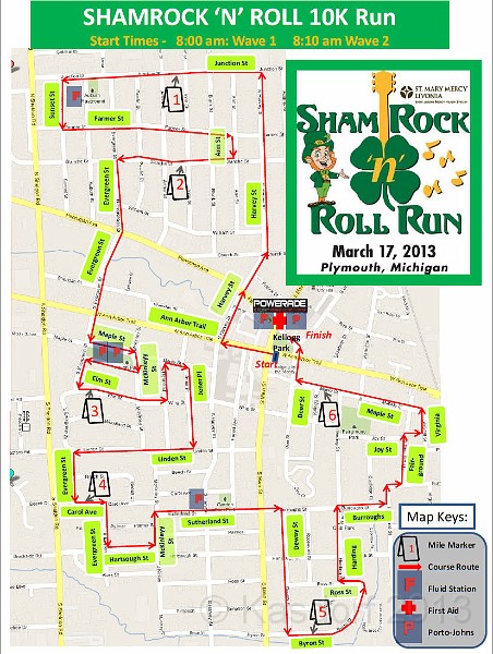 2013 Shamrock n Roll Course.jpg - The official course map.